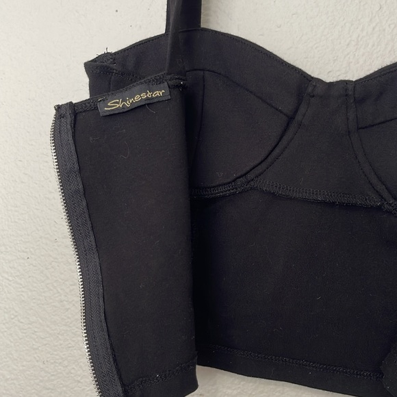 SHINESTAR BLACK CORSET TANK TOP - Picture 11 of 12